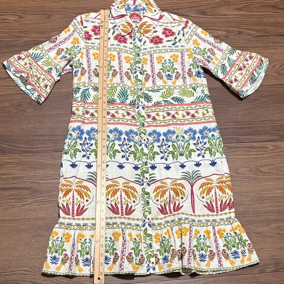 🔥🔥🔥 Johnny Was Linen Flounce Hem Shirt Dress Size: XS🔥🔥🔥 - Picture 5 of 7